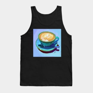 Cappucino Alla Prima Digital Oil Painting Tank Top